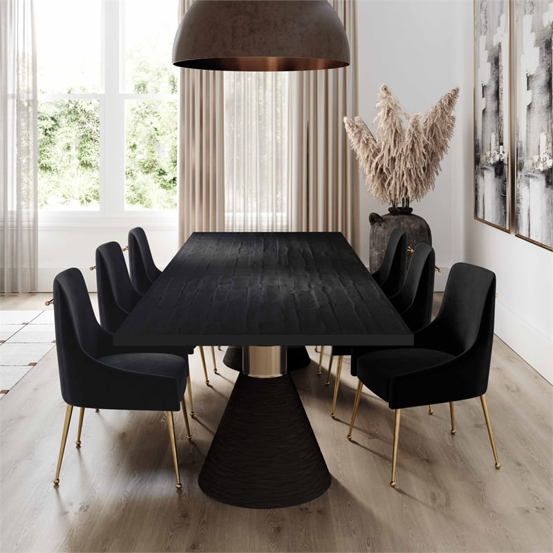 TOV Furniture Rishi Black Rope Wooden Rectangular Table