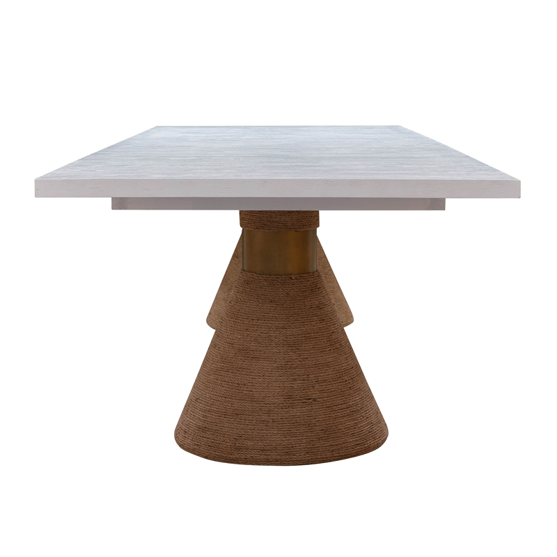 TOV Furniture Rishi Natural Wood Rope Rectangular Table