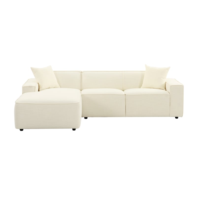 TOV Furniture Olafur Cream Linen Upholstered Sectional - LAF