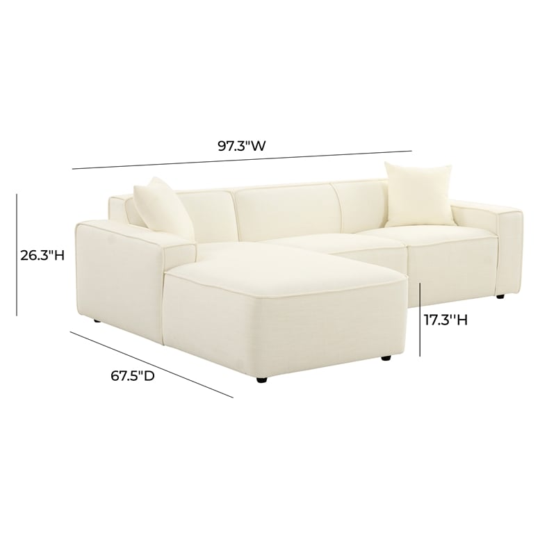 TOV Furniture Olafur Cream Linen Upholstered Sectional - LAF