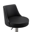 TOV Furniture Reagan Black and Silver Vegan Leather Adjustable Stool