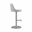 TOV Furniture Reagan White and Silver Vegan Leather Adjustable Stool