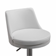 TOV Furniture Reagan White and Silver Vegan Leather Adjustable Stool