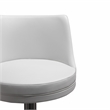 TOV Furniture Reagan White and Silver Vegan Leather Adjustable Stool