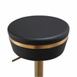 TOV Furniture Astro Black and Gold Vegan Leather Adjustable Stool