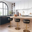 TOV Furniture Astro Black and Gold Vegan Leather Adjustable Stool