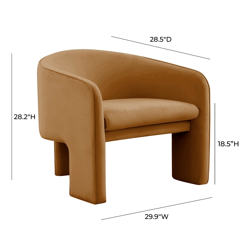 TOV Furniture Marla Cognac Velvet Accent Chair