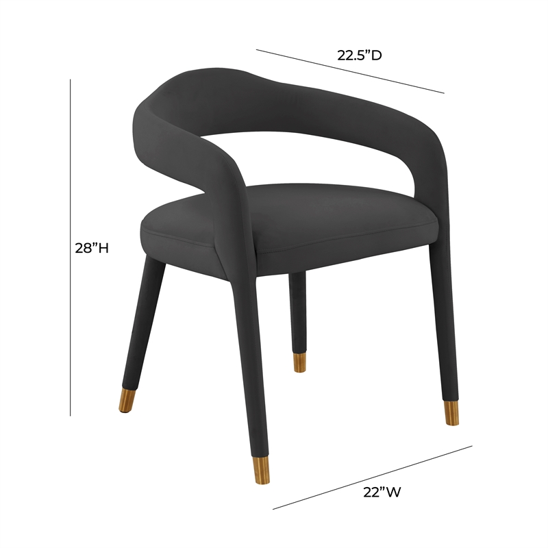 TOV Furniture Lucia Black Velvet Dining Chair