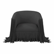 Shag Me Black Upholstered Vegan Leather Swivel Chair