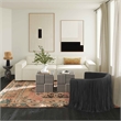 Shag Me Black Upholstered Vegan Leather Swivel Chair