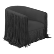 Shag Me Black Upholstered Vegan Leather Swivel Chair