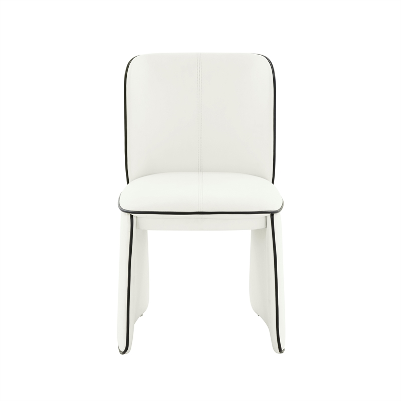 TOV Furniture Kinsley Faux Leather Dining Chair in Cream Finish