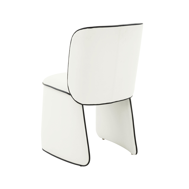 TOV Furniture Kinsley Faux Leather Dining Chair in Cream Finish