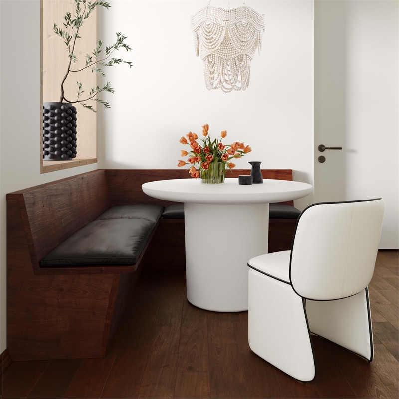 TOV Furniture Kinsley Faux Leather Dining Chair in Cream Finish