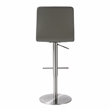Paddy Dark Grey Vegan Leather on Silver Adjustable Stool