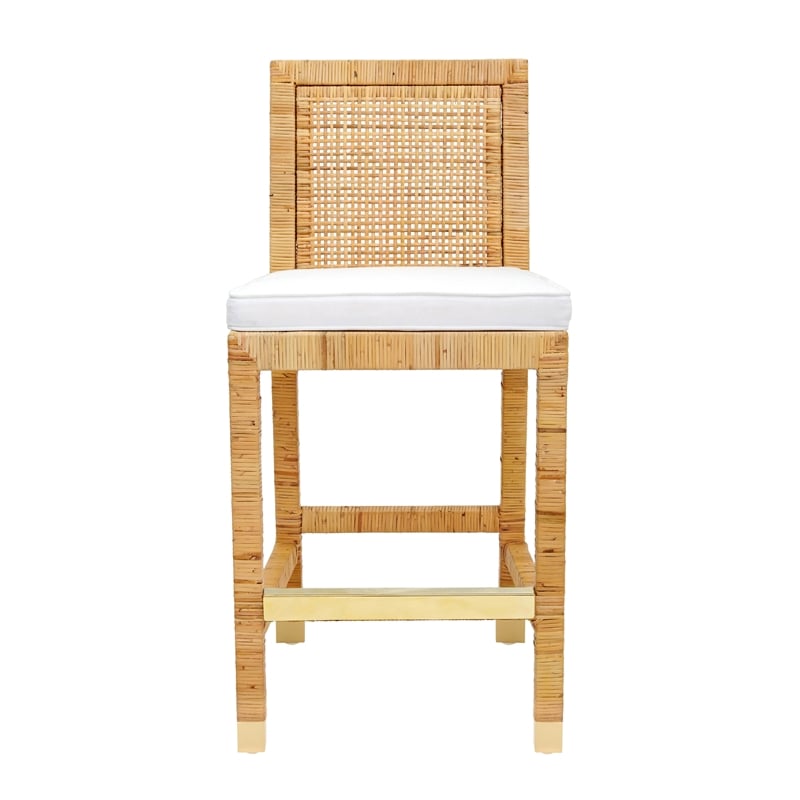 Amara Natural Rattan Veneer Counter Stool