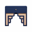 Suzie Navy & Rattan Nightstand