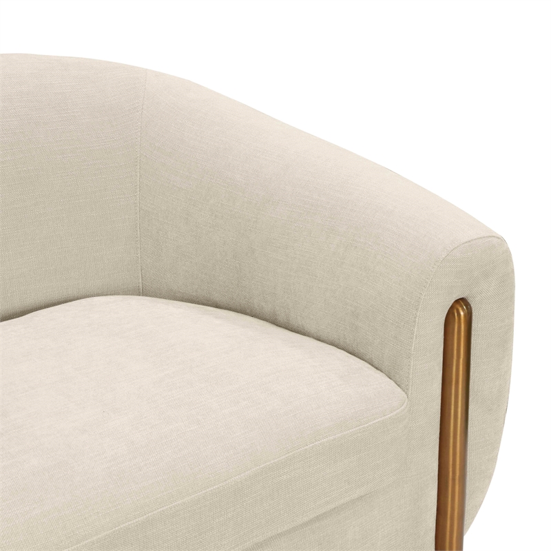 Lina Cream Textured Linen Sofa by Inspire Me Home Decor