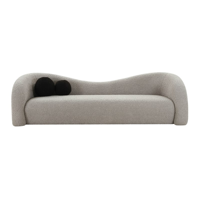 Leonie Grey Upholstered Faux Shearling Sofa