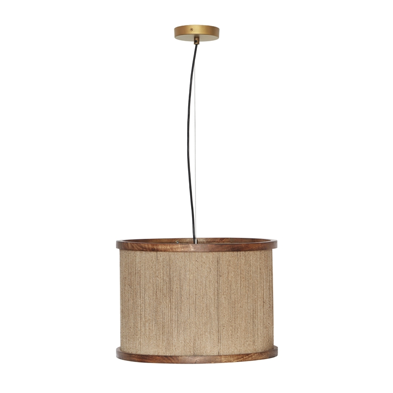Mariana Natural Mango Wood and Jute Pendant Lamp