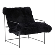 Kimi Black Genuine Sheepskin Chair
