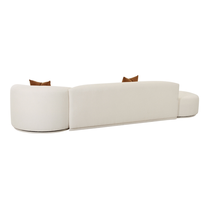 Fickle Cream Boucle 3-Piece Chaise Modular Sofa