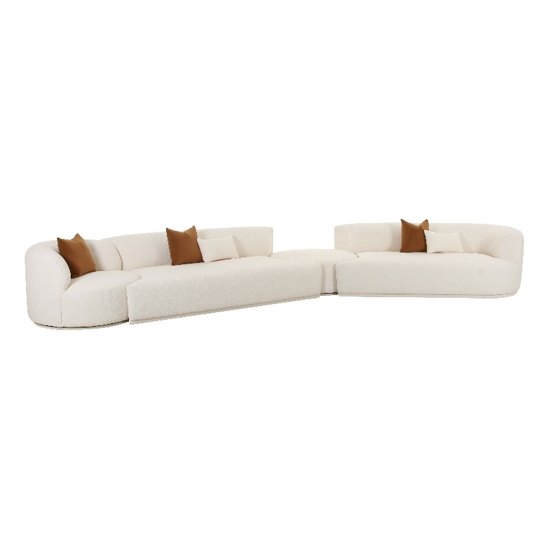 Fickle Cream Boucle 4-Piece Modular RAF Sectional