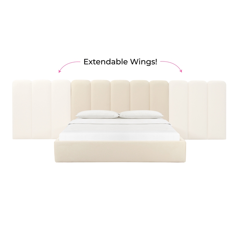 Palani Cream Velvet Wings - Queen or King (Set of 2)