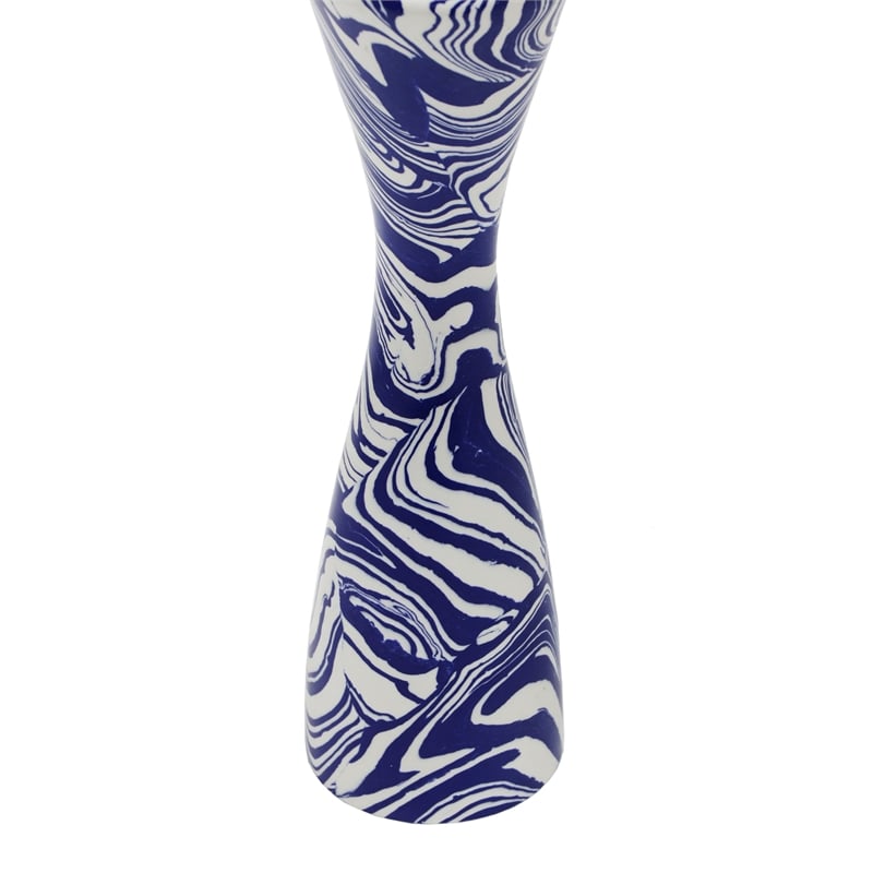 TOV Furniture Serene Contemporary Resin Large Candlestick in Blue/White