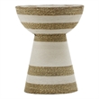 TOV Furniture Wren Transitional Metal & Grass Side Table in Natural