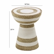 TOV Furniture Wren Transitional Metal & Grass Side Table in Natural