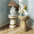 TOV Furniture Wren Transitional Metal & Grass Side Table in Natural