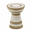 TOV Furniture Wren Transitional Metal & Grass Side Table in Natural