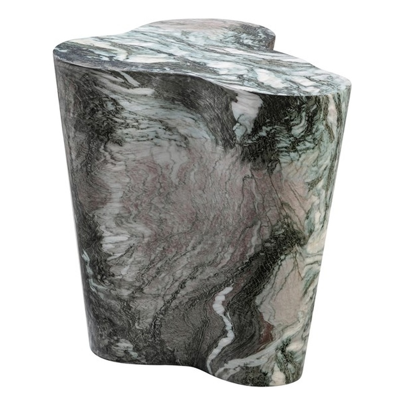 Slab Grey/Blush Faux Marble Tall Side Table