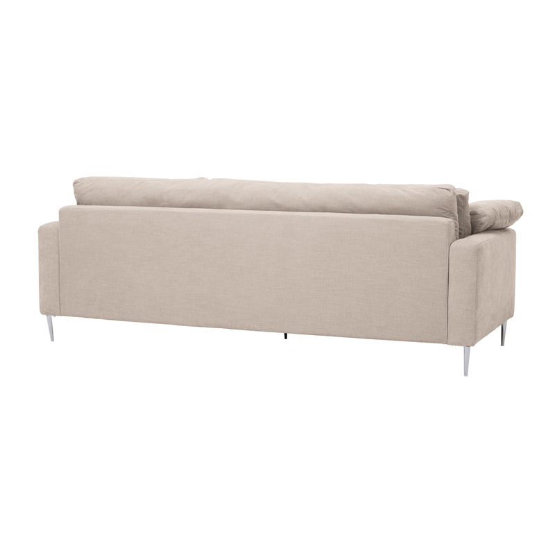Vari Beige Textured Velvet Lounge Sofa
