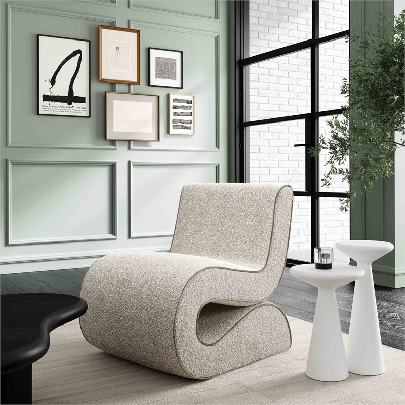Senna Speckled Gray Boucle Accent Chair