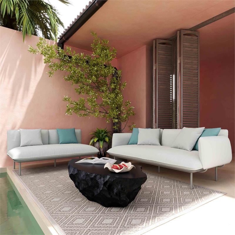 Katti Light Gray Outdoor Loveseat