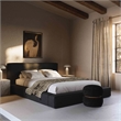 TOV Furniture Olafur Modern Linen Fabric King Size Bed in Black