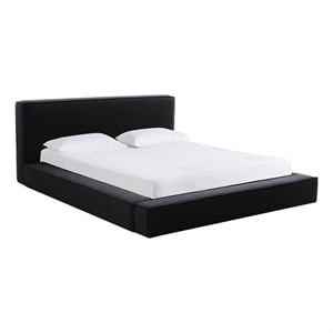 TOV Furniture Olafur Modern Linen Fabric King Size Bed in Black