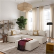 Hangover Cream Upholstered Ottoman