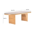 TOV Furniture Caren Oval Rattan & Glass Dining Table in Natural