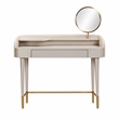TOV Furniture Penelope Vegan Leather & Wood Vanity Desk in Taupe