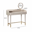 TOV Furniture Penelope Vegan Leather & Wood Vanity Desk in Taupe