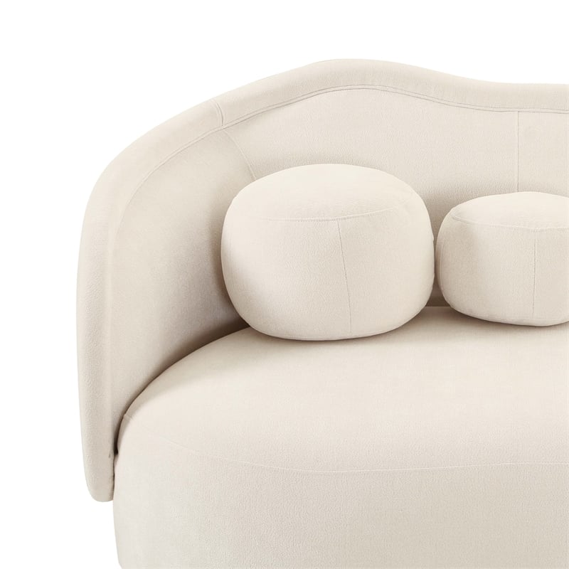 TOV Furniture Circe Upholstered Velvet Sofa with Enveloping Arms in Cream