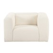 TOV Furniture Tarra Fluffy Oversized Corduroy Fabric Armchair in Cream