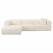 TOV Furniture Tarra Fluffy Oversized Fabric Modular LAF Sectional in Cream