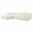 TOV Furniture Tarra Fluffy Oversized Fabric Modular LAF Sectional in Cream