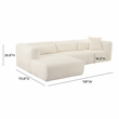 TOV Furniture Tarra Fluffy Oversized Fabric Modular LAF Sectional in Cream
