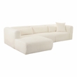 TOV Furniture Tarra Fluffy Oversized Fabric Modular LAF Sectional in Cream