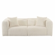 TOV Furniture Tarra Fluffy Oversized Corduroy Fabric Modular Loveseat in Cream